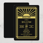 Art Deco repetitie diner uitnodiging (Voorkant / Achterkant)