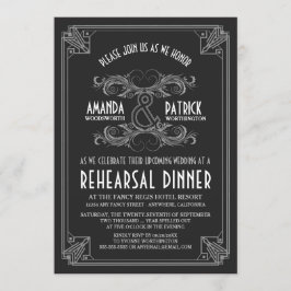 Art Deco repetitie dineruitnodigingen Kaart