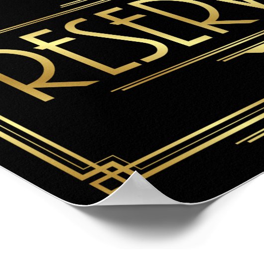 Art Deco RESERVED Sign Print (Hoek)