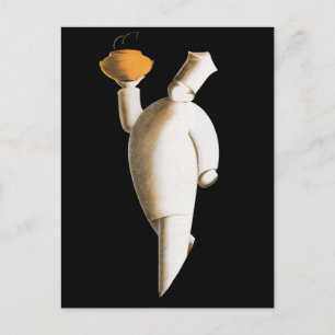 Art Deco Restaurant Chef,  zaken Briefkaart