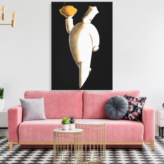 Art Deco Restaurant Chef, zaken Canvas Afdruk (Insitu (Woonkamer))