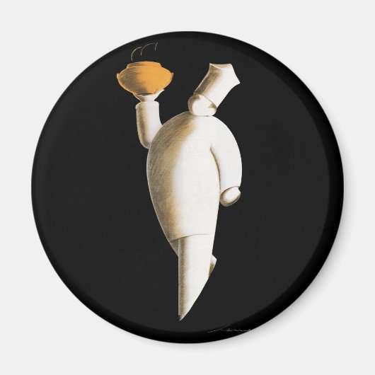Art Deco Restaurant Chef,  zaken Magneet (Voorkant)