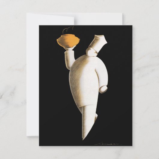 Art Deco restaurantchef, vintage bedrijf (Voorkant)