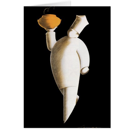 Art Deco restaurantchef, vintage bedrijf (Voorkant)