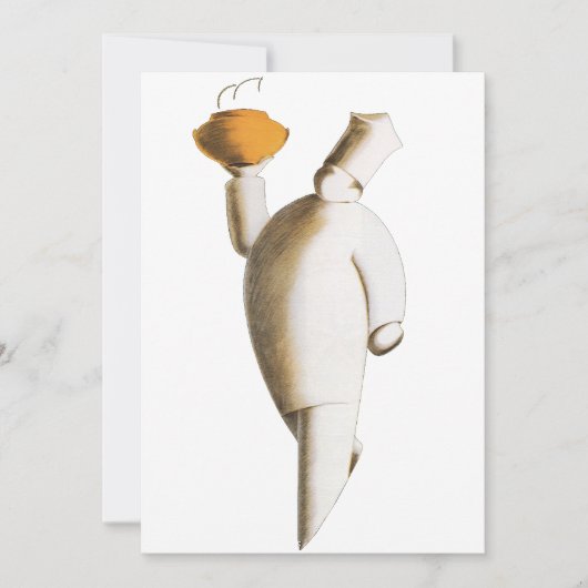 Art Deco restaurantchef, vintage bedrijf (Voorkant)