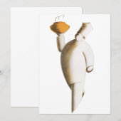 Art Deco restaurantchef, vintage bedrijf (Voorkant / Achterkant)