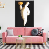 Art Deco restaurantchef, vintage bedrijf Canvas Afdruk (Insitu (Woonkamer))