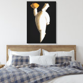 Art Deco restaurantchef, vintage bedrijf Canvas Afdruk (Insitu (Slaapkamer))