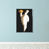 Art Deco restaurantchef, vintage bedrijf Canvas Afdruk (Insitu (Houten vloer))