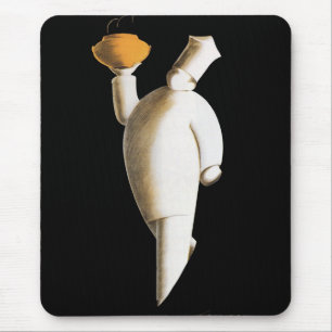 Art Deco restaurantchef, vintage bedrijf Muismat