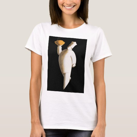 Art Deco restaurantchef, vintage bedrijf T-shirt (Voorkant)