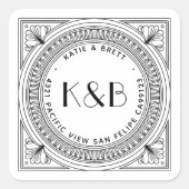 Art Deco retouradreslabels - op maat gemaakt Vierkante Sticker (Voorkant)