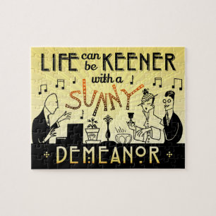 Art Deco Retro 20s Inspirerend Sunny Demeanor Legpuzzel