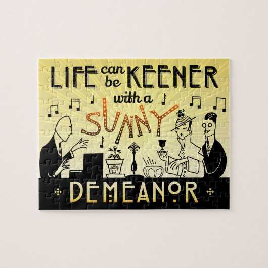 Art Deco Retro 20s Inspirerend Sunny Demeanor Legpuzzel (Horizontaal)