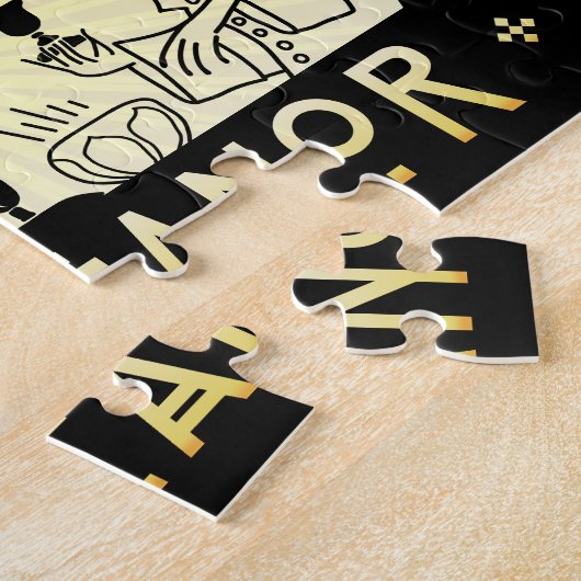 Art Deco Retro 20s Inspirerend Sunny Demeanor Legpuzzel (Zijkant)