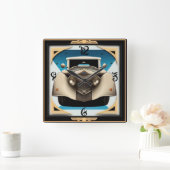 Art Deco retro auto Vierkante Klok (Huis)
