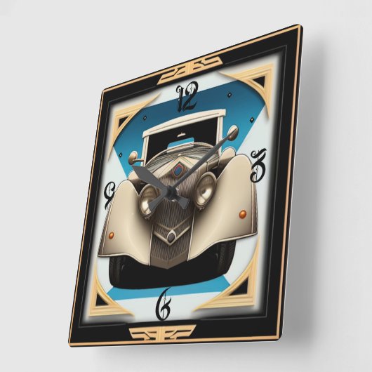 Art Deco retro auto Vierkante Klok (Hoek)