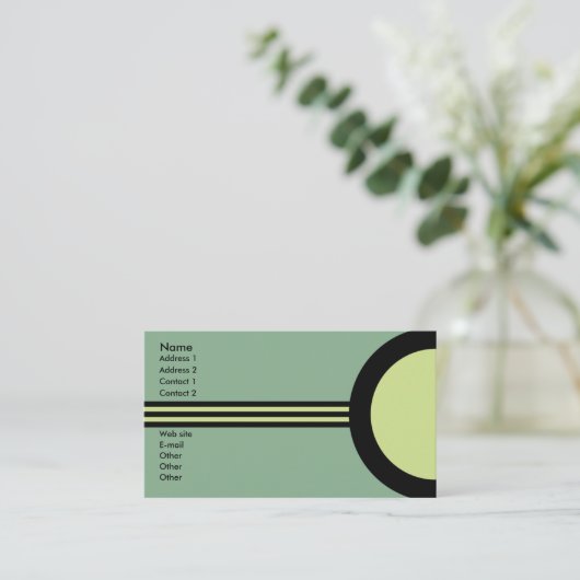 Art Deco Retro Business/Networking Profile Card Visitekaartje (Staand voorkant)