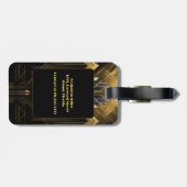 Art Deco Retro  Classic jaren 20 Zwart & Goud Bagagelabel (Achterkant horizontaal)