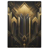 Art Deco Retro  Classic jaren 20 Zwart & Goud Klembord (Achterkant)