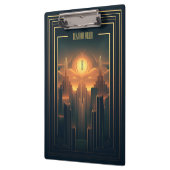 Art Deco Retro  Classic jaren 20 Zwart & Goud Klembord (Links)