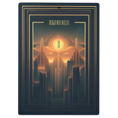 Art Deco Retro  Classic jaren 20 Zwart & Goud Klembord (Achterkant)