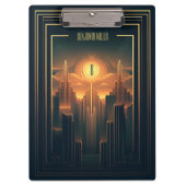 Art Deco Retro Classic jaren 20 Zwart & Goud Klembord (Voorkant)