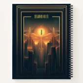 Art Deco Retro  Classic jaren 20 Zwart & Goud Notitieboek (Achterkant)