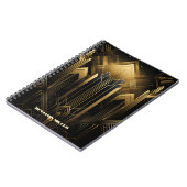 Art Deco Retro  Classic jaren 20 Zwart & Goud Notitieboek (Linkerzijde)