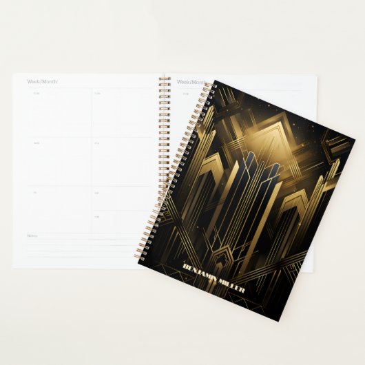 Art Deco Retro  Classic jaren 20 Zwart & Goud Planner (Display)