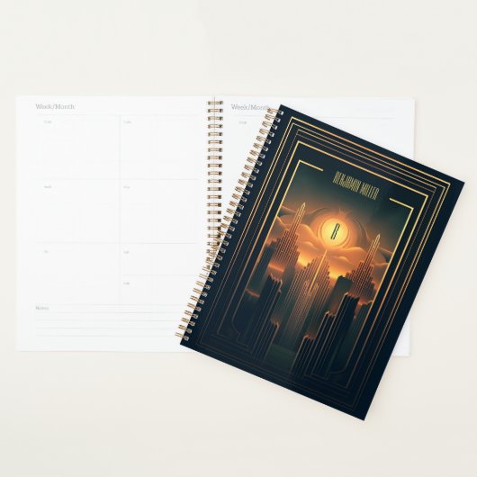 Art Deco Retro  Classic jaren 20 Zwart & Goud Planner (Display)