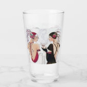 Art Deco retro  dames Glas (Achterkant)