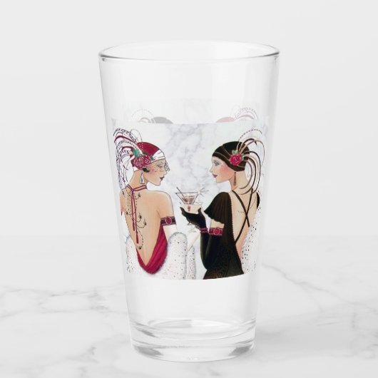 Art Deco retro  dames Glas (Voorkant)