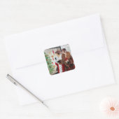 Art deco retro  dames Kerst sticker (Envelop)