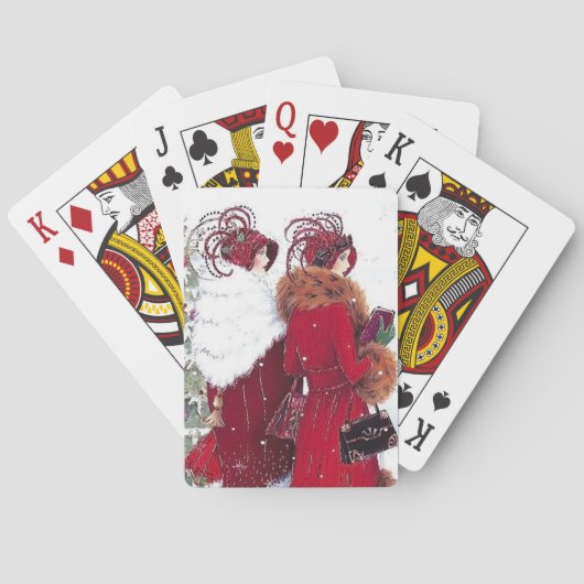 art Deco retro  dames Pokerkaarten (Achterkant)