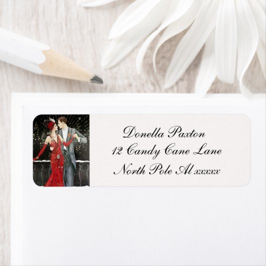 Art Deco Retro dameslabel Etiket (Insitu)