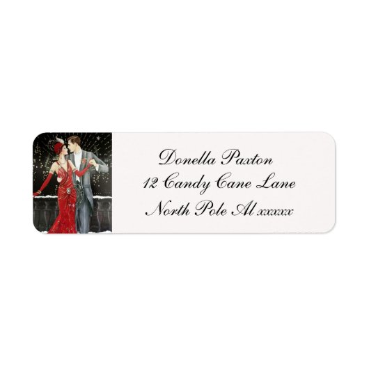 Art Deco Retro  dameslabel Etiket (Voorkant)