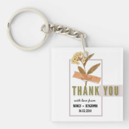 Art Deco Retro Floral Elegant Custom Wedding Dank Sleutelhanger