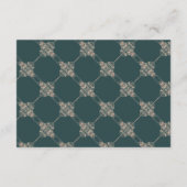 Art Deco Retro | Forest Green Roos Gold Ornamental RSVP Kaartje (Achterkant)