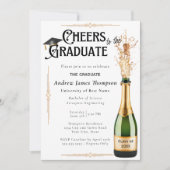 Art Deco Retro Foto Afstudeerfeest aankondiging (Voorkant)