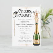 Art Deco Retro Foto Afstudeerfeest aankondiging (Staand voorkant)