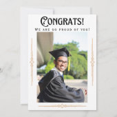 Art Deco Retro Foto Afstudeerfeest aankondiging (Achterkant)