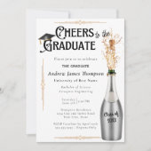 Art Deco Retro Foto Afstudeerfeest aankondiging (Voorkant)