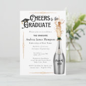 Art Deco Retro Foto Afstudeerfeest aankondiging (Staand voorkant)