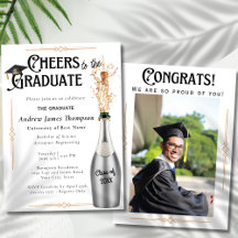 Art Deco Retro Foto Afstudeerfeest aankondiging