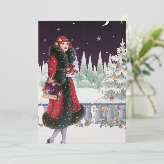 Art Deco Retro Informatie toevoegen Kaart (Staand voorkant)