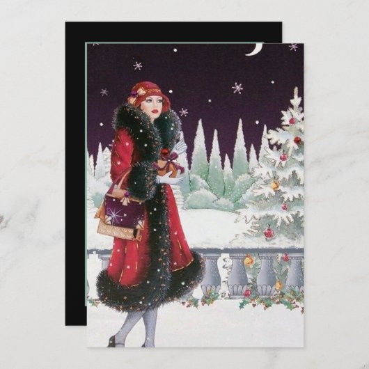 Art Deco Retro Informatie toevoegen Kaart (Voorkant / Achterkant)