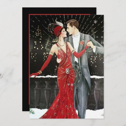 art deco retro  kaart (Voorkant / Achterkant)