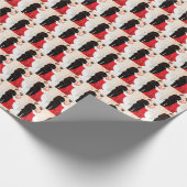 Art Deco retro koppel bericht Kerstmis Cadeaupapier (Hoek)