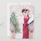 Art Deco Retro  Lady Party Kaart (Voorkant)